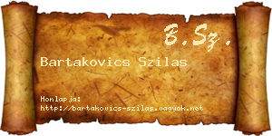 Bartakovics Szilas névjegykártya